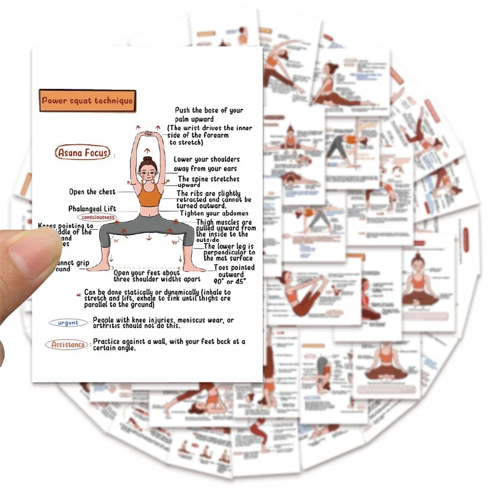 41 pezzi adesivi yoga creativi inglesi fai da te conto a mano cassa del telefono tazza d'acqua decorazione skateboard adesivi impermeabili