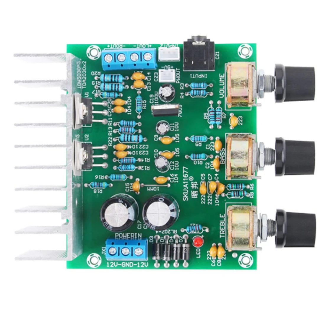 A10I HiFi High Fidelity TDA2030A Dual Channel Amplifier Board 2.0 Fever Speaker Sounds 2x15W Finished Electronic DIY