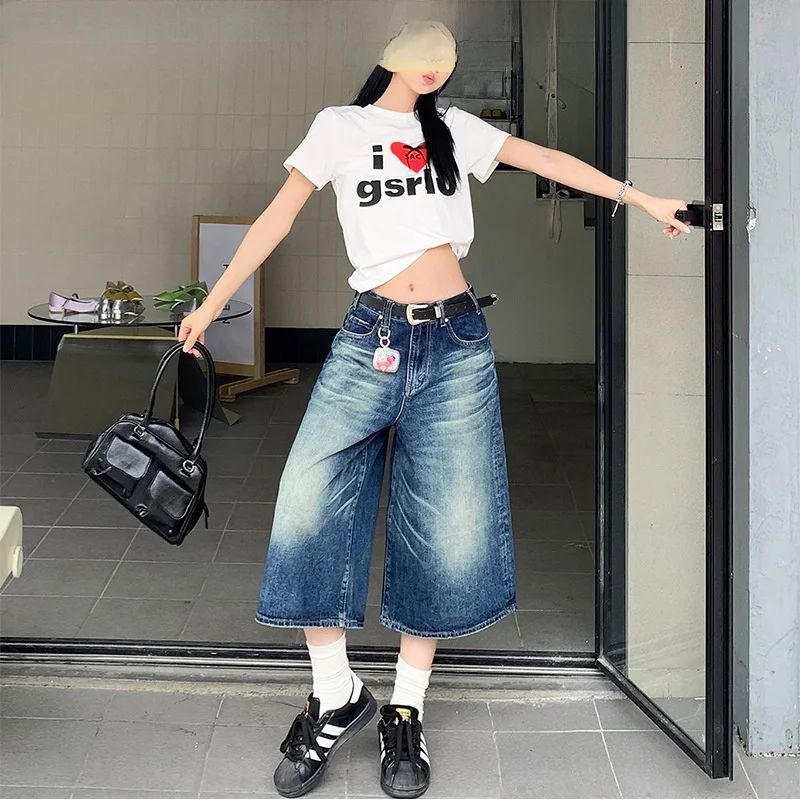

Fashion Low Rise Denim Jeans Sexy Women's Retro High Waist Thin Cotton Fabric Youth Spring Season Loose Fit No Stretch