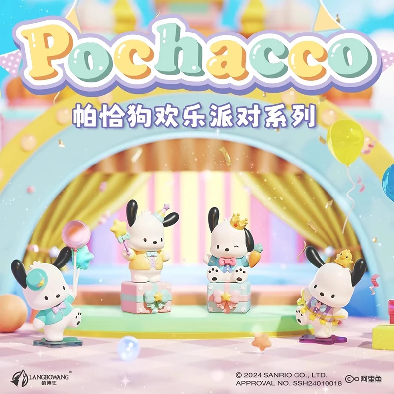 [In Stcok] Original New Sanrio Characters Pachacco Happy Party Series Certain Anime Cartoon Figure Model Ornament Gift Toys