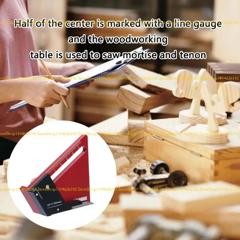 Q2Q4 Aluminum Centering Ruler Height Adjuster With Precisions Ruler For Cabinet Making Tablesaw Depth Calibration 0-58mm