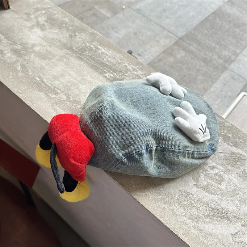 Милый мультфильм Диснея Микки Маус покрывает лицо, попа, берет, защита от солнца, старый берет в стиле ретро.