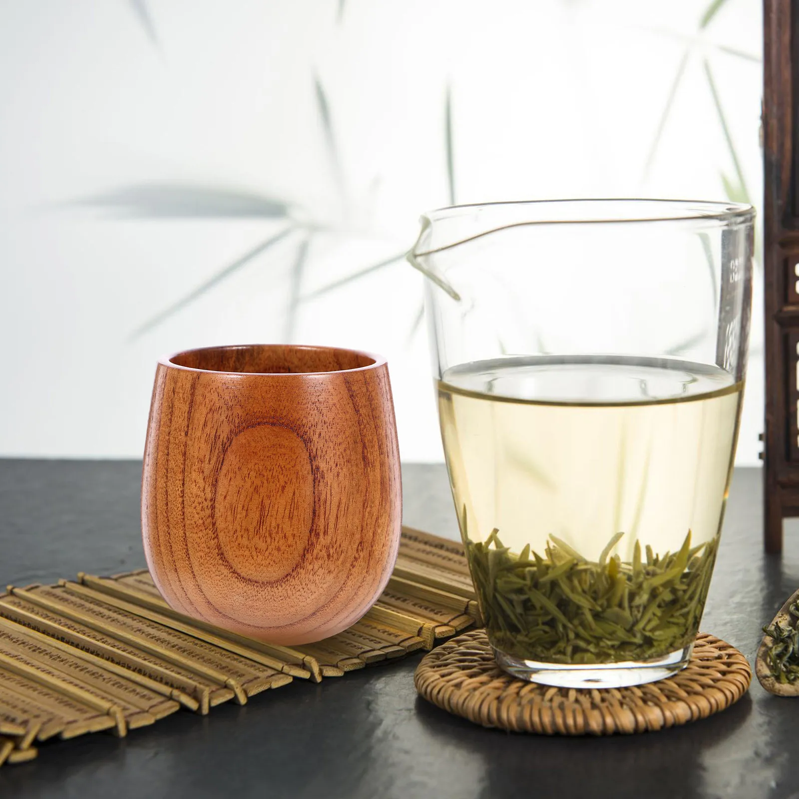 Acid Date Wood Rustic Cup Japanese Aesthetic Wooden Drinking Mug 170Ml Tea Coffee Wine Beer Hot Cold Beverage Cup Student