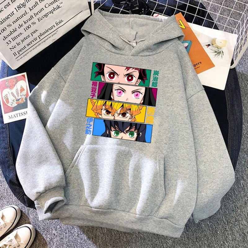 New Fashion Anime Kamado Tanjirou Kamado Nezuko Printed Hoodie Women Men Autumn Winter Warm Sweatshirt Hip Hop Harajuku Tops