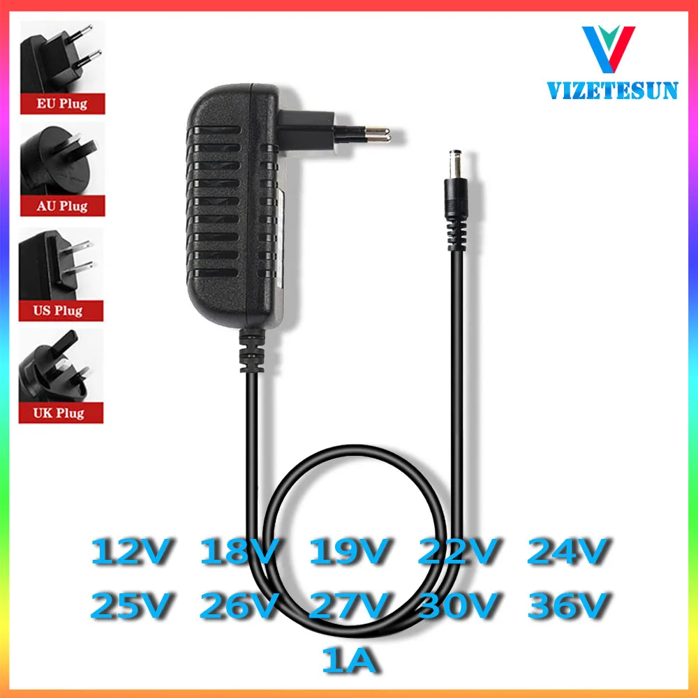 12V 18V 19V 22V 24V 25V 26V 27V 30V 36V 1A 1000MA Robot Vacuum Cleaner Power Cord Charger Power Adapter