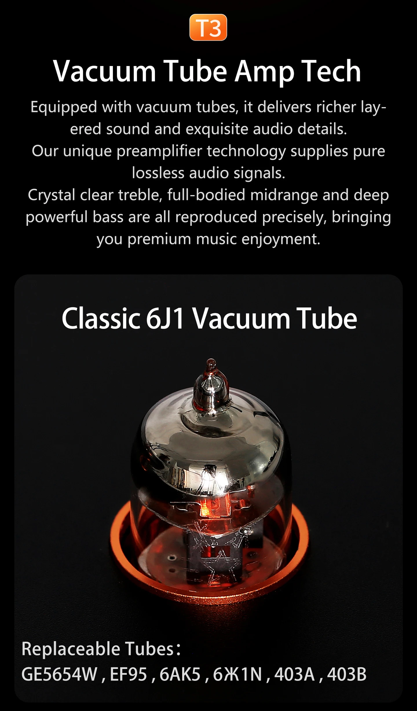 LSYSAQ T3 Vakuumröhren-Vorverstärker Bluetooth 5.4 6J1 Röhren-HiFi-Stereo mit Klangregelung LDAC APTX‑HD Audioeingang für Heimverstärker – Detail 6