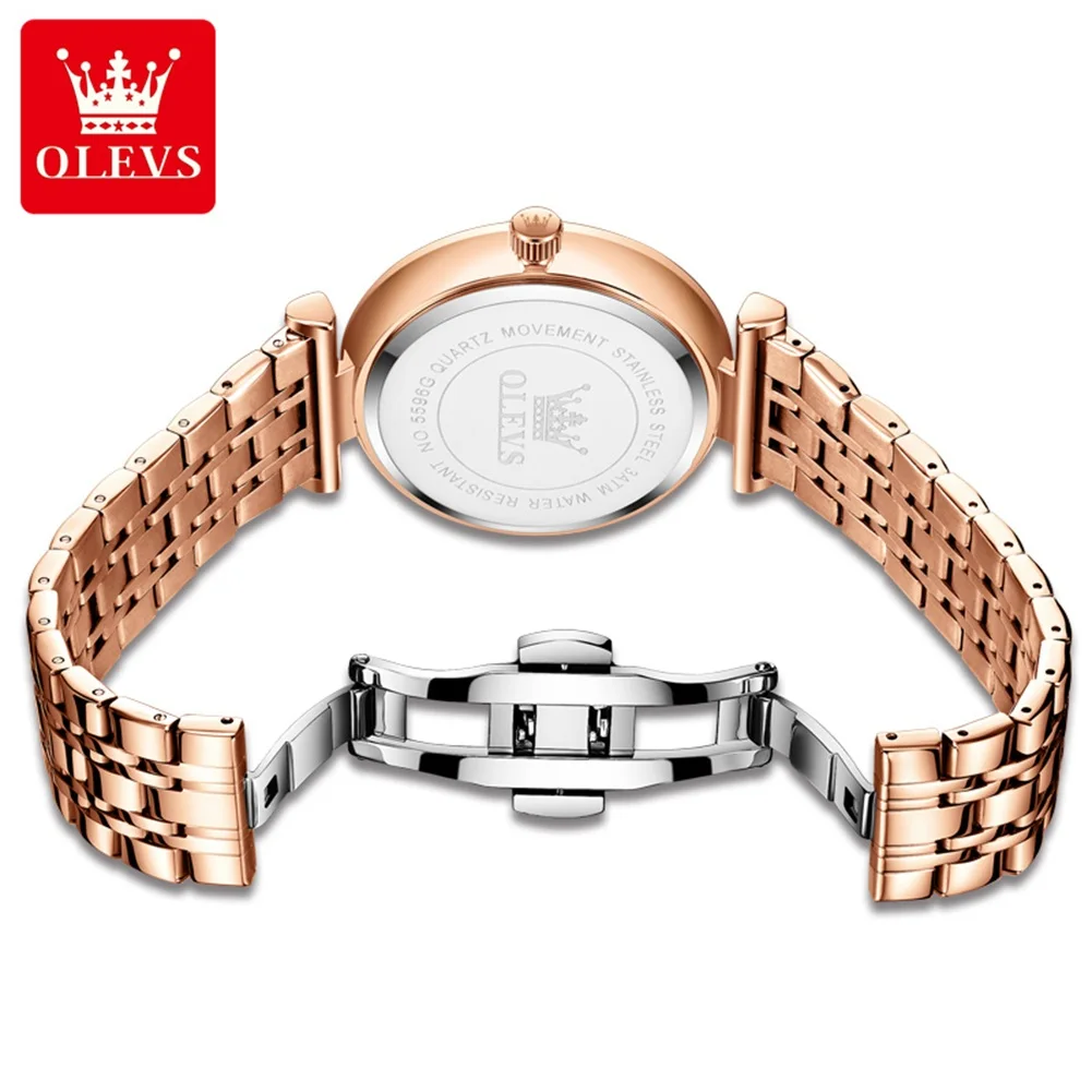 OLEVS Luxury Brand Men\'s Watches Waterproof Original Quartz Watch Stainless Steel Strap Simplicity Male Wristwatch Diamond Scale