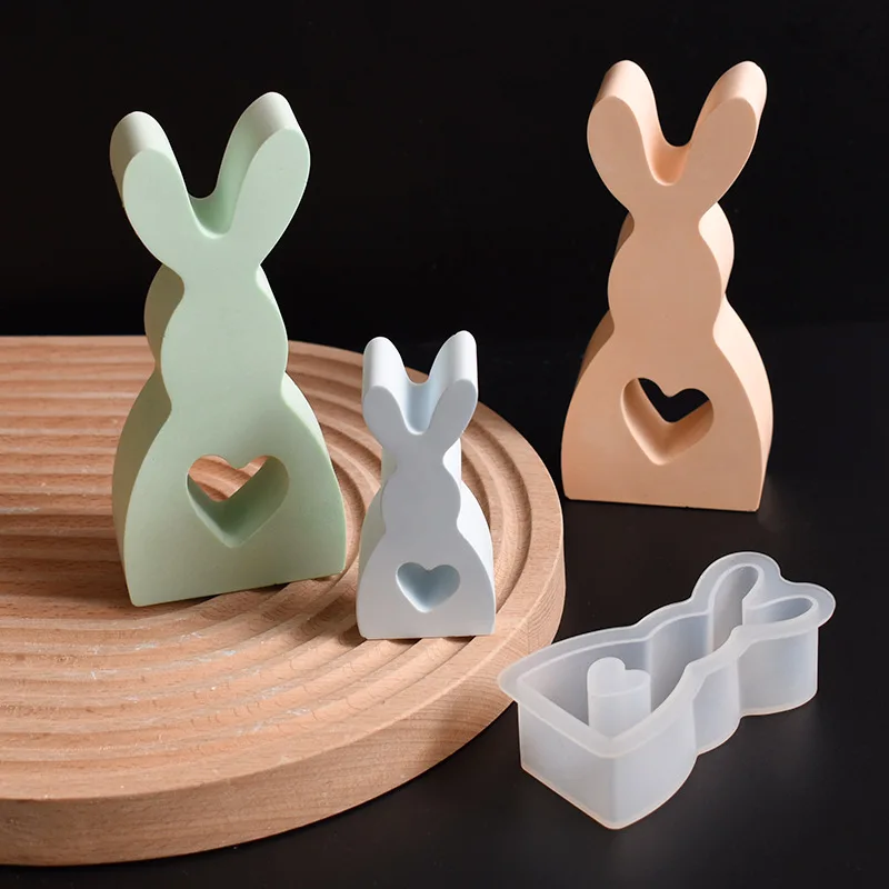 

Silicone Love Rabbit Mold Easter Bunny Resin Casting Mould for Aromatherapy Handmade Soap Plaster Crafting
