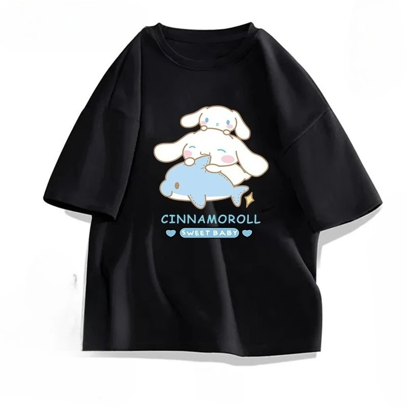 

Miniso Cinnamoroll T-shirt Children's Clothing Girls Summer Boys Short-sleeved Cartoon T-shirt Baby Trucksuit Woman‘s top tee