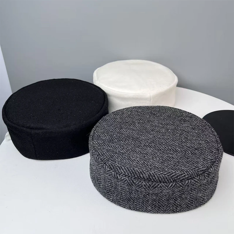 Fashion Fall Winter Warm Berets For Women Wool Hats  Mini Hats Wholesale Available With Drop Shipping 52CM