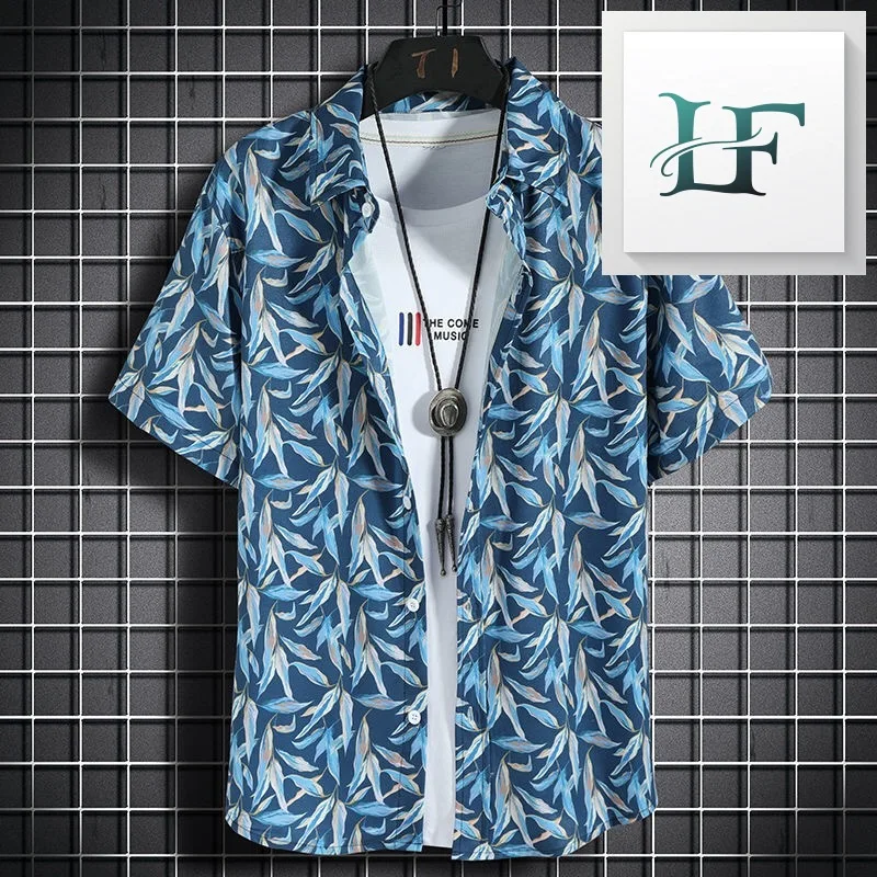 

2025 Hawaiian Beach Shirts Men's Short-sleeved Casual Shirts Seaside Vacation Quick-drying Clothes Loose Floral Tops Unisex Tees