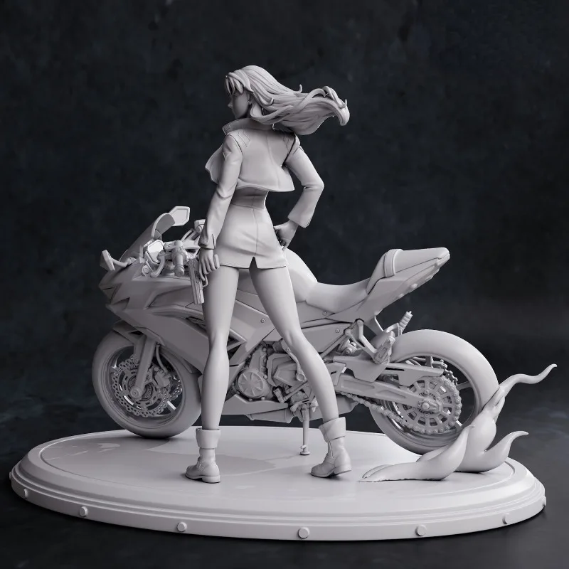 1/24 Cool Girl Rider Warrior Resin Figure Model Kit Fantasy Hobby Miniature Diorama Toy Unassembled Unpainted 3D printing