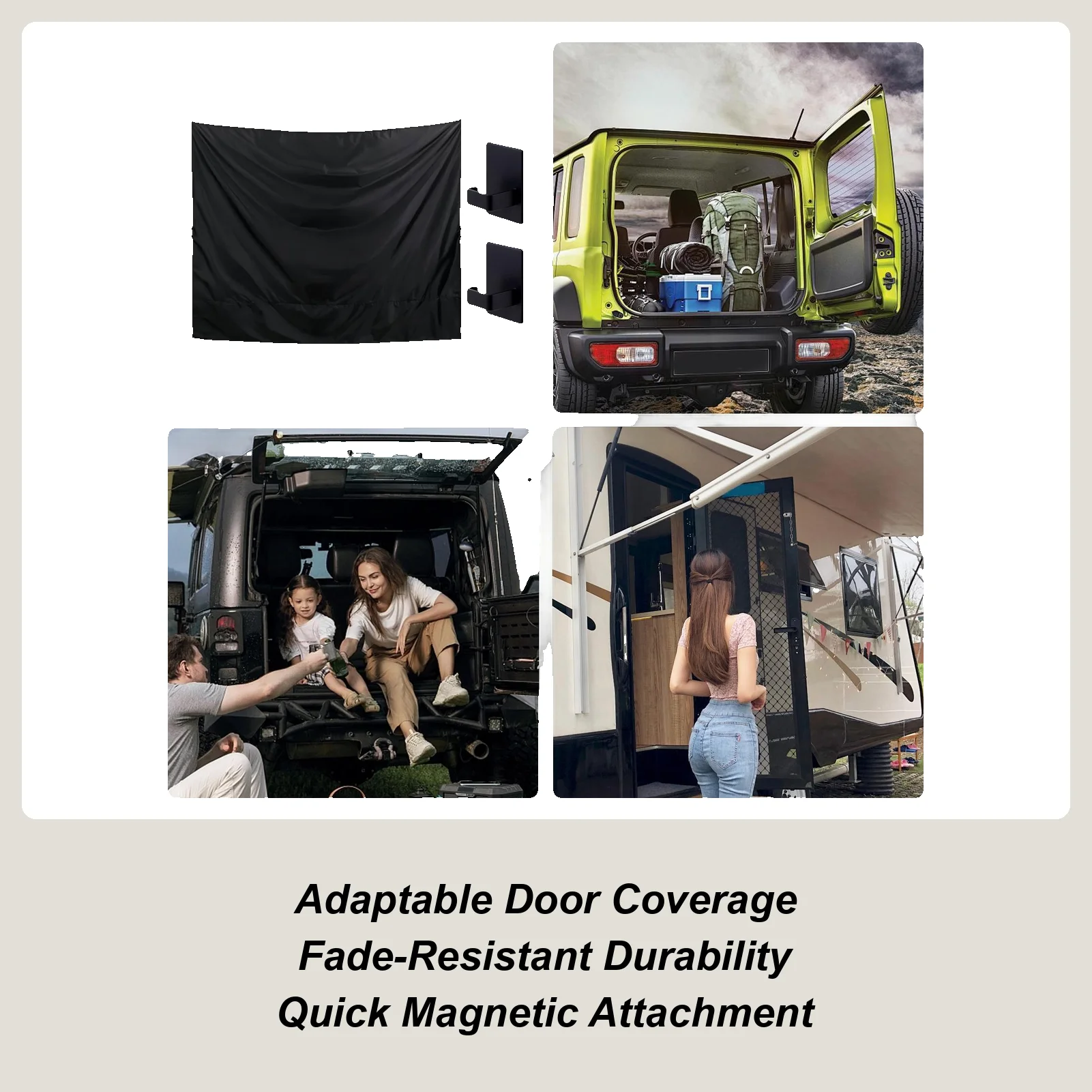 

Car Side Window Privacy Drape with 2 magnetic hooks Reusable Car Seatback Passengers Protector Changing Screen for truck travel