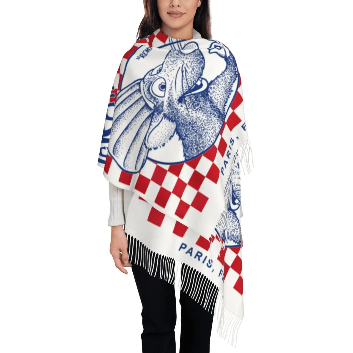 

Custom Printed Ratatouille Remy Paris Checkerboard Scarf Men Women Winter Warm Scarves Shawls Wraps