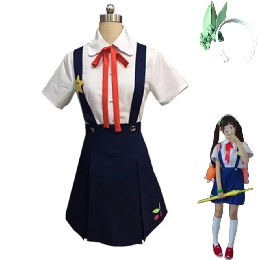 Bakemonogatari Monstory Series Hachikuji Mayoi 894 Anime Cosplay Costume Blue Strap Skirt Woman Kawaii Sexy Halloween Party Suit