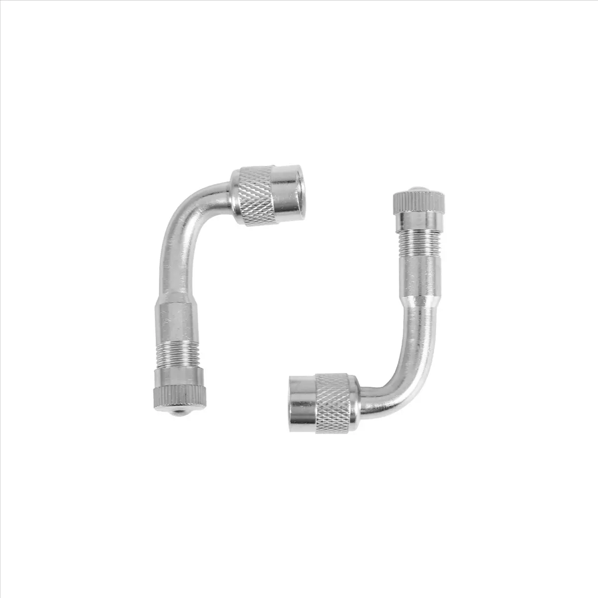 DT17 2x 90 Degree Tyre Valve Extension Adaptor Motorcycle Car Tire Stem Extender Silver