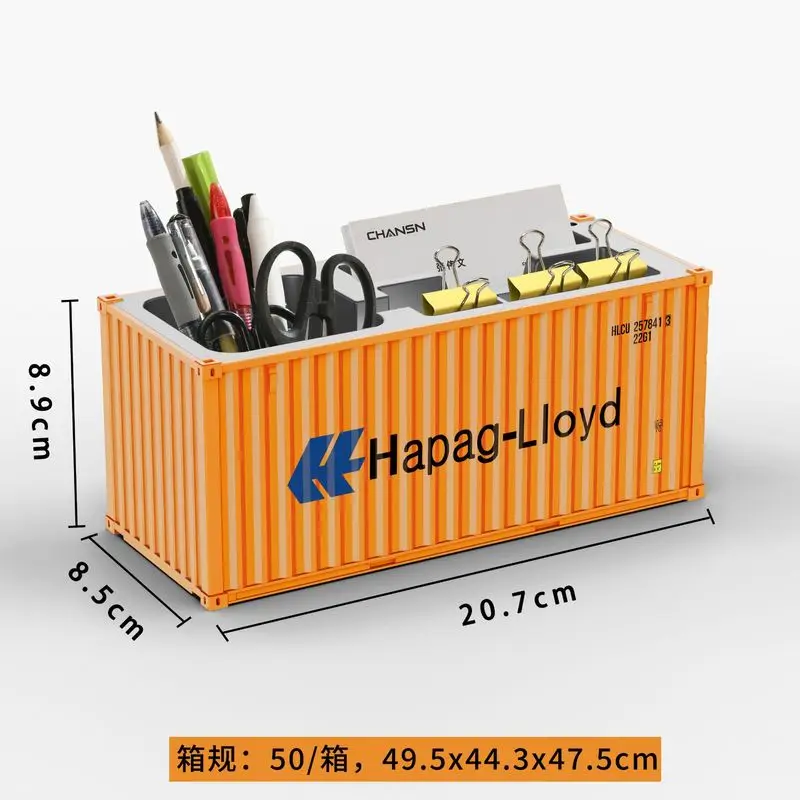Miniature Realistic Shipping Container Model Simple Multifunctional Office Desktop Pen Holder Storage Box