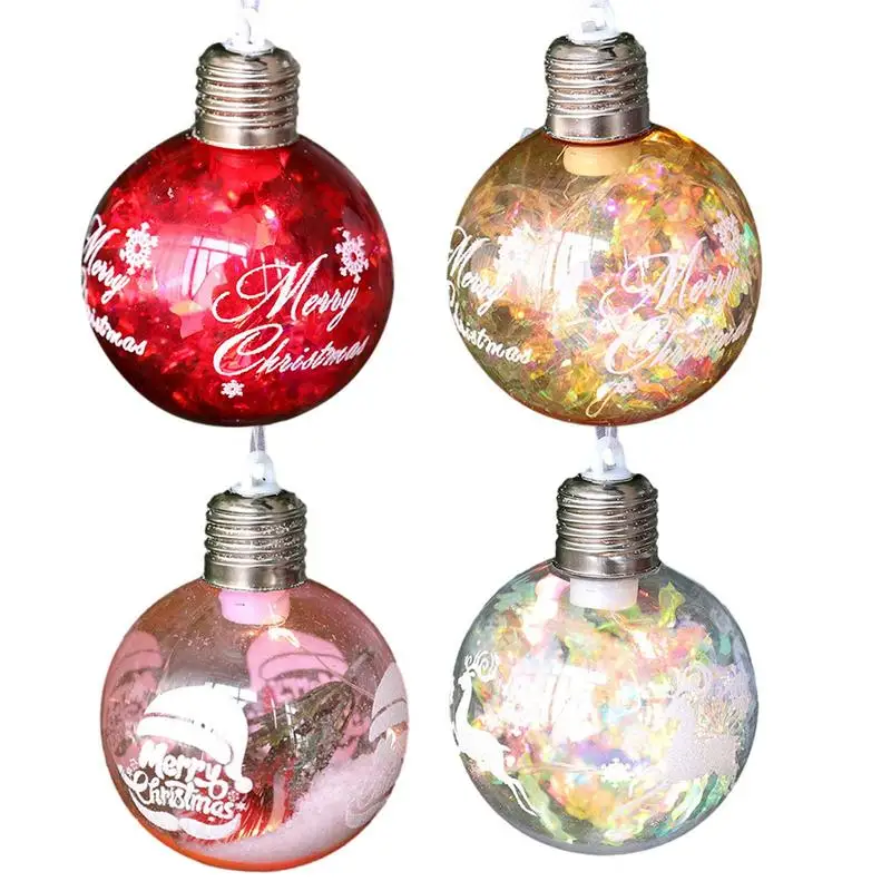 Christmas Glowing Ball Ornaments Merry Christmas Haning Decorations Christmas Tree Decor Party Decoration