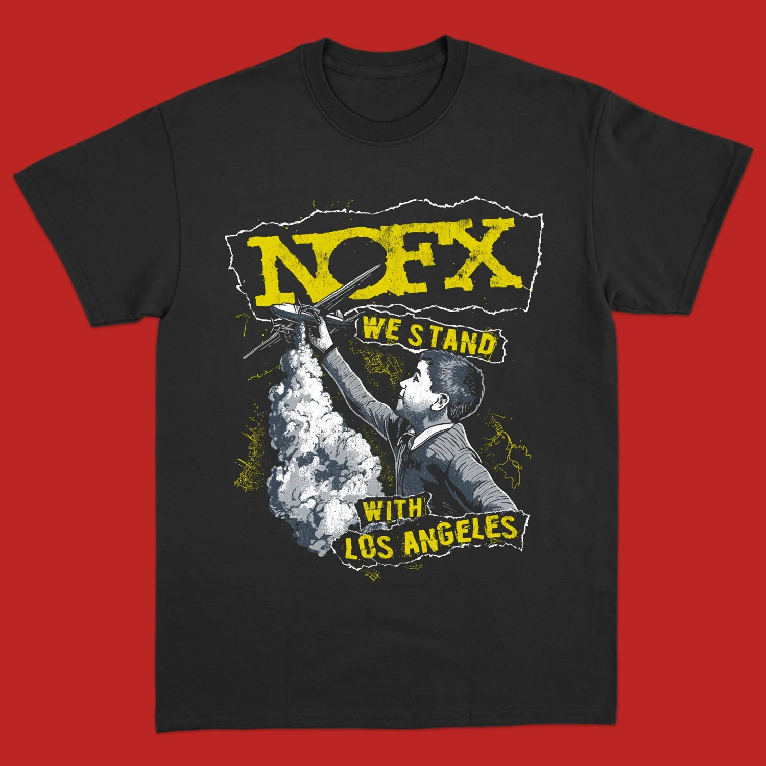 NOFX WE STAND with LOS ANGELES Tシャツ Lサイズ Men Women Fans 2026 Short Sleeve Tops Fashion Brand Summer Casual