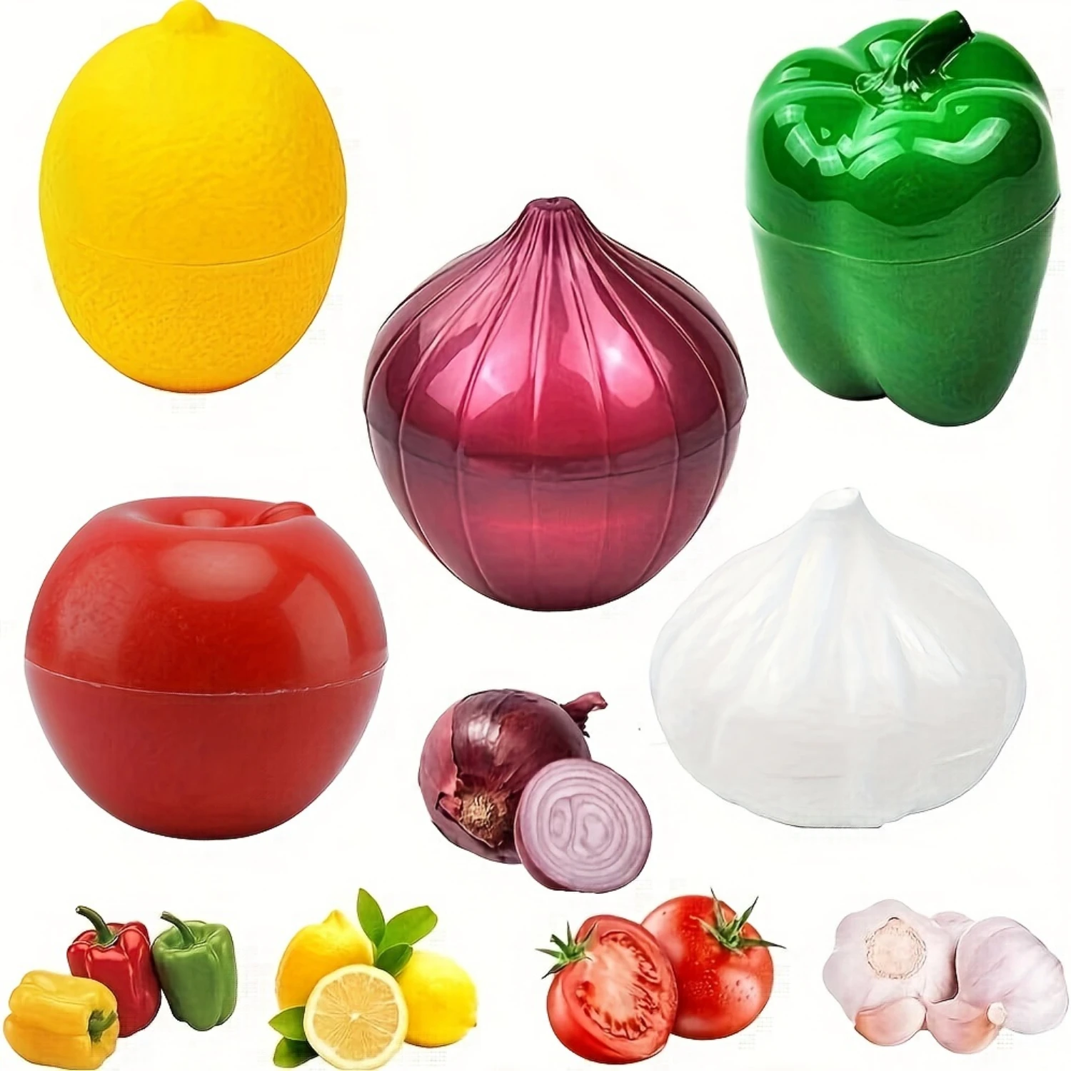 

Boxes, Leak Proof And Reusable Vegetable Shaped Food Box With Lid, Multifunctional Food Sealed Box, For Green Pepper, Lemon, On