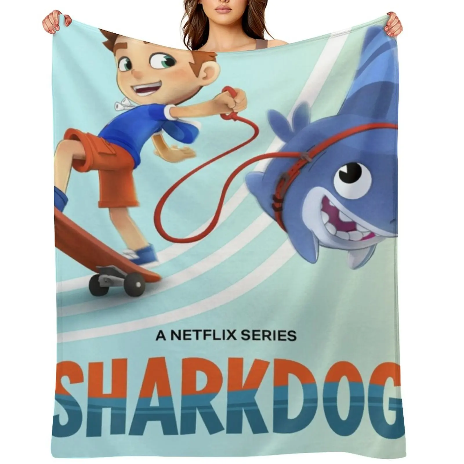 

Sharkdog Throw Blanket Cute funny gift Vintage for winter Blankets