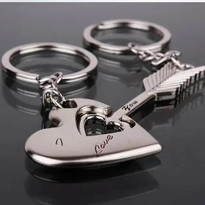 1pair Love Couple Keychain Key Chain metal puzzle pattern Key Ring For Lovers Best Friends ad wedding party favor small gift