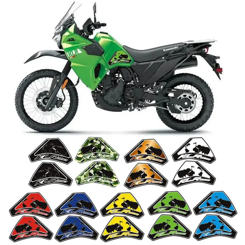 Motorcycle 3D Gel Fuel Tank Side Knee Grip Pad Decal Sticker For KAWASAKI KLR650 2021 2022 2023 KLR 650