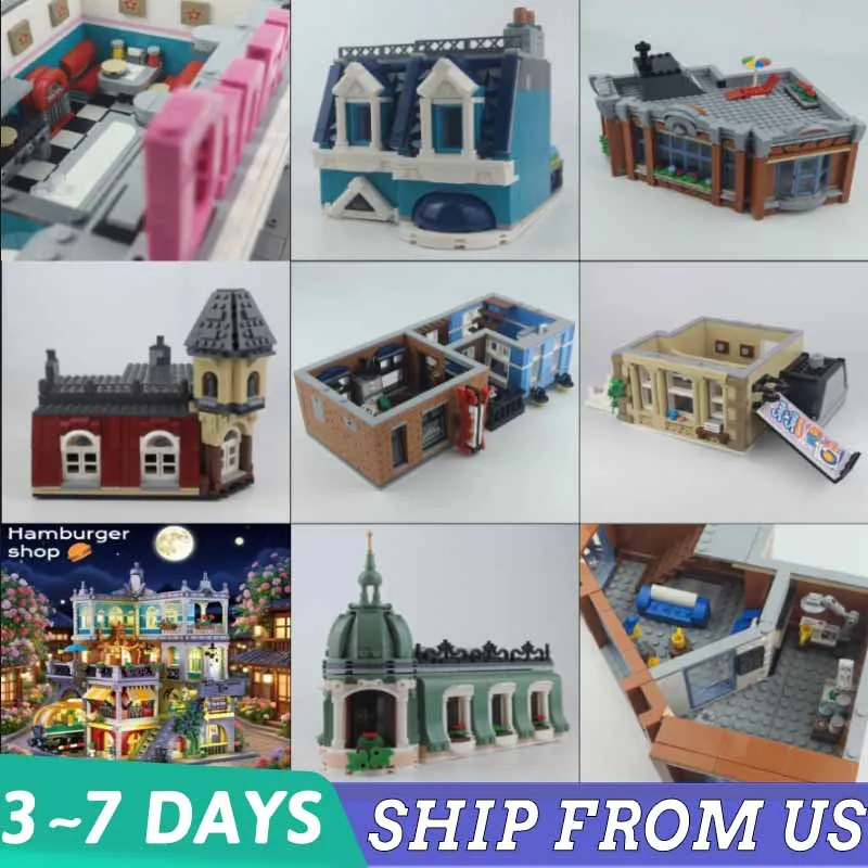 

Creative Hotle City Center Assembly Square Building Blocks Bricks Kids Toy home decoration Gift Compatible
