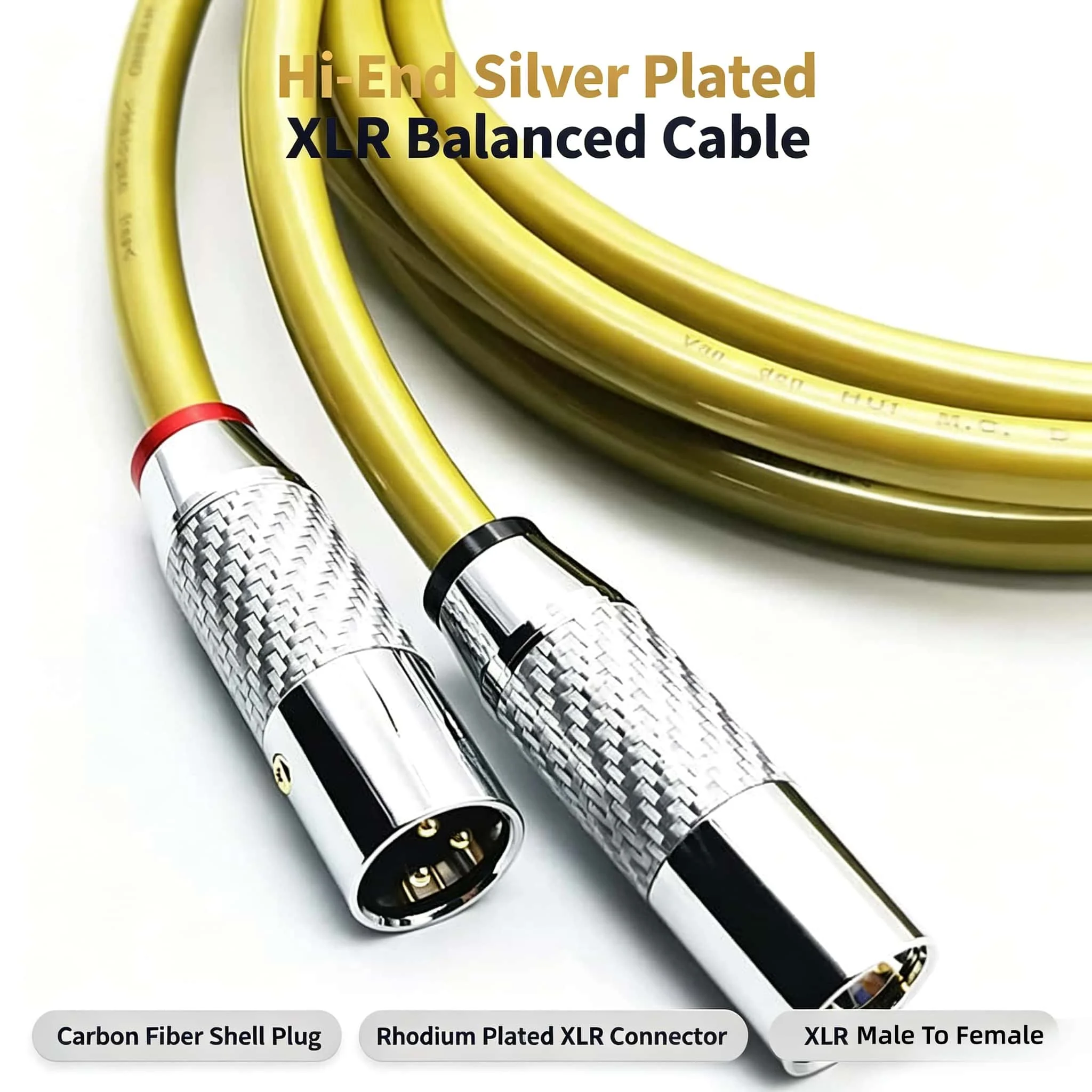 HI-END Silver Plated XLR Balanced Cable HIFI XLR Male to Female Audio Cable
