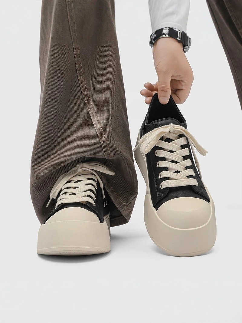 

Men's Shoes 2026 New Summer Fashion Versatile Trendy Thick Bottom Heightening Casual Shoes Comfortable Breathable PU Ma...