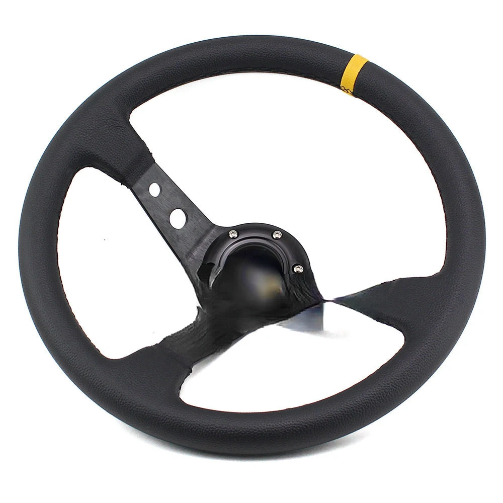 Car modified steering wheel 14 inch/350MMPVC leather steering wheel, imitation racing car competition universal steering wheel