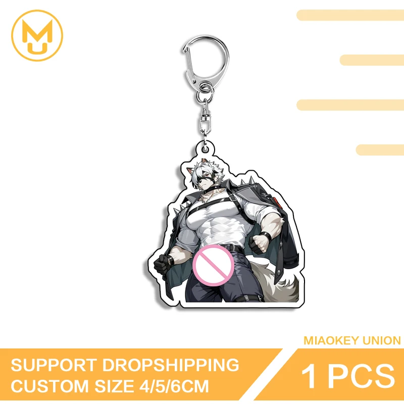 Zenless Zone Zero Von Lycaon Handsome Wolf Boy Colorful Double Sided Acrylic Key Chains Advance Guard Premium Novelty Jewelry