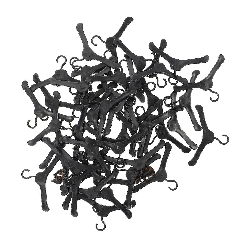 

100Pcs Miniature Coat Hangers Plastic Small Hangers for Dollhouse Wardrobe Clothes Organizer Closet Accessories