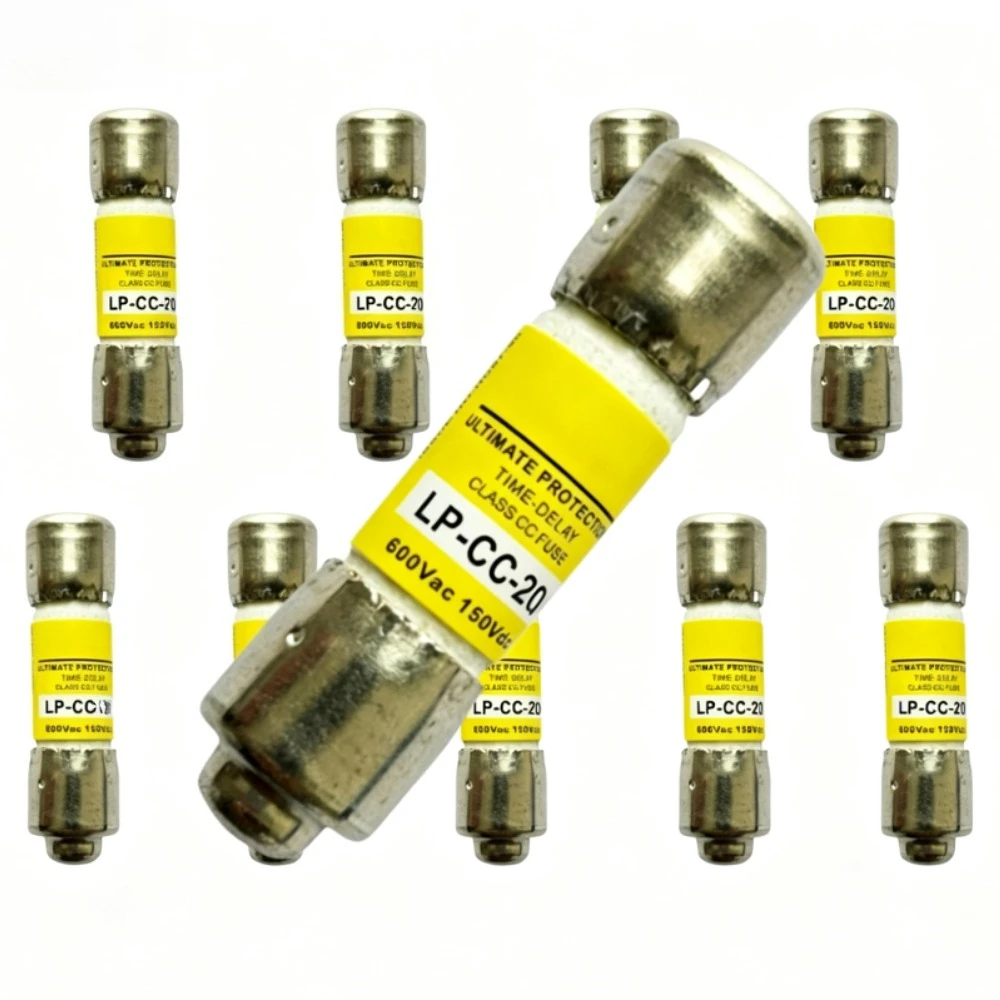 10PCS OEM LP‑CC‑20 Time‑Delay Class CC Fuse 20A 600VAC 150VDC Current‑Limiting Supplementary Fuse