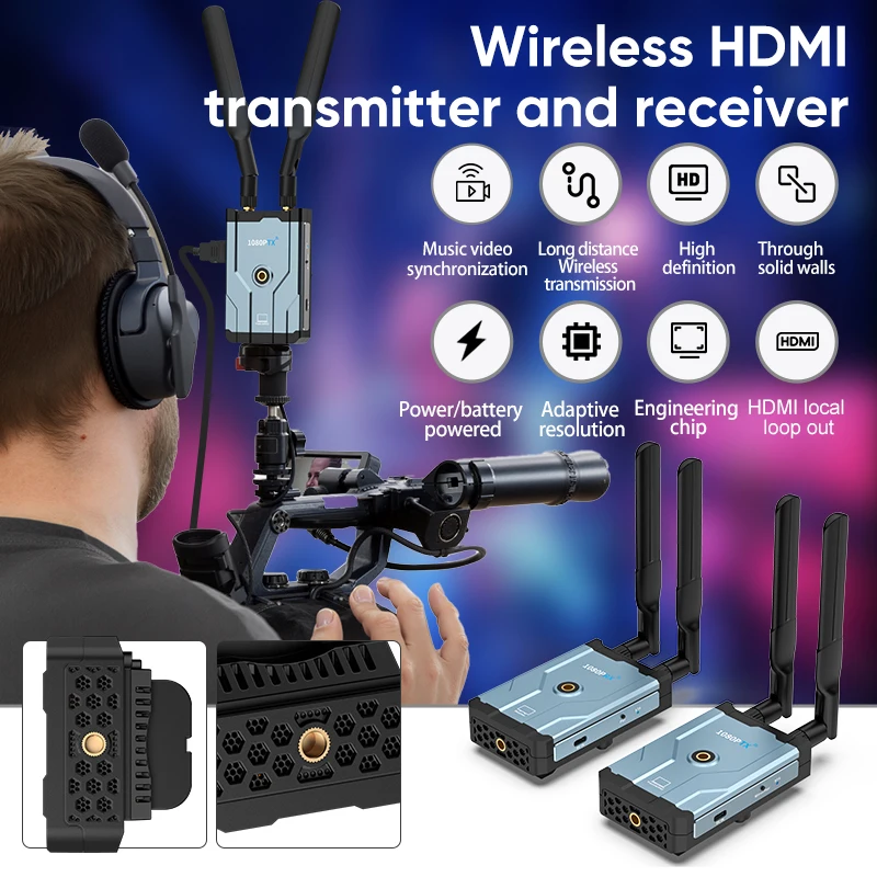 1080P 500M HDMI Wireless Transmitter and Receiver. Ensures Low Latency for TV, DSLR, Projector, Laptop - Image 5