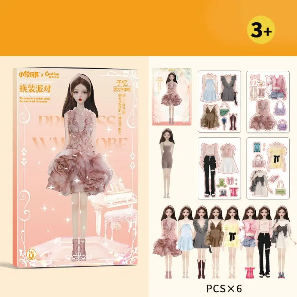 

No Cutting Paper Doll House Girl DIY Toy Play Repeatedly Paper Doll Quiet Book Collage Set Handmade DIY Cute Princess Book