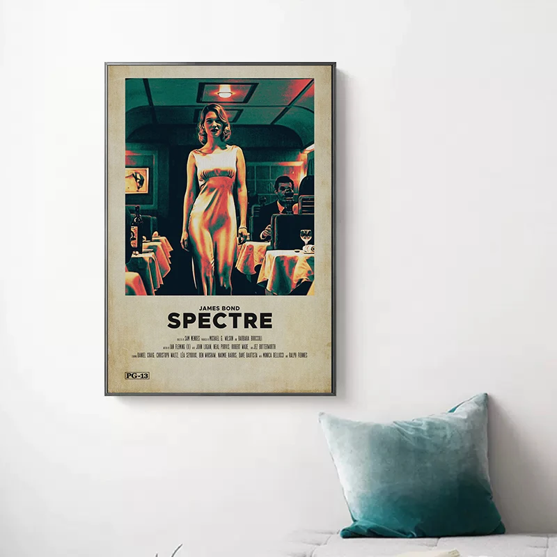 Retro Movie Posters Godfather Pulp Fiction Spectre Kill Bill Canvas Painting Wall Picture For Living Room Home Decoration