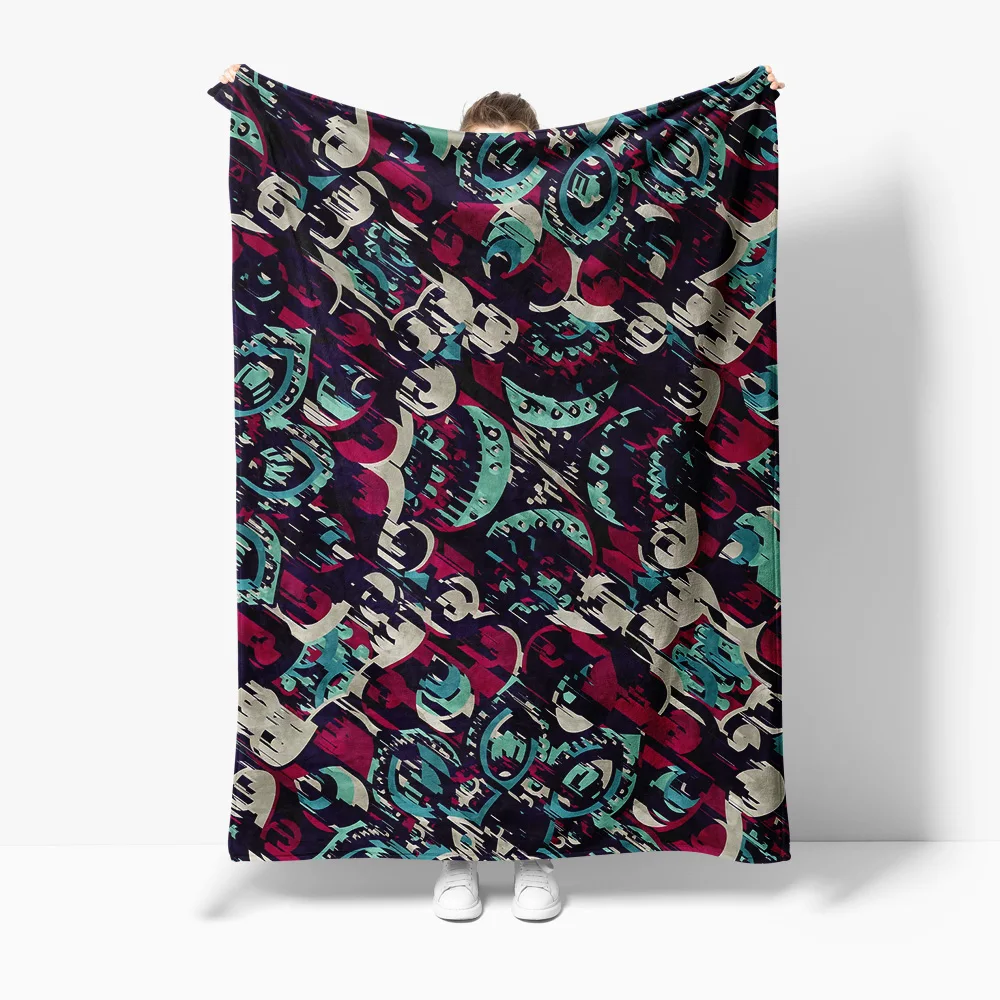 

Флисовое одеяло с ярким абстрактным узором-подростки для девочек и мальчиков, мягкое теплое одеяло для кровати, дивана, декоративный подарок