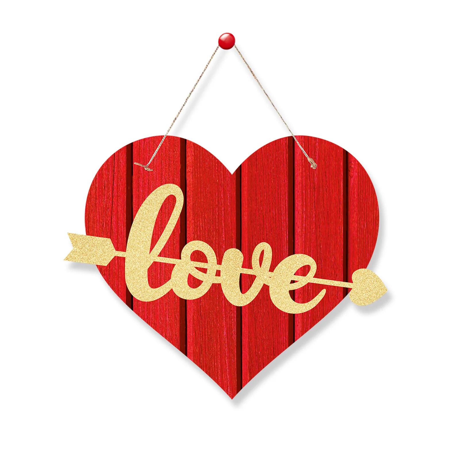 8pcs Valentine's Day Hanging Doorplate Love Heart Shaped Hanging Sign for Farmhouse Cafe Shop Decoration NOV99