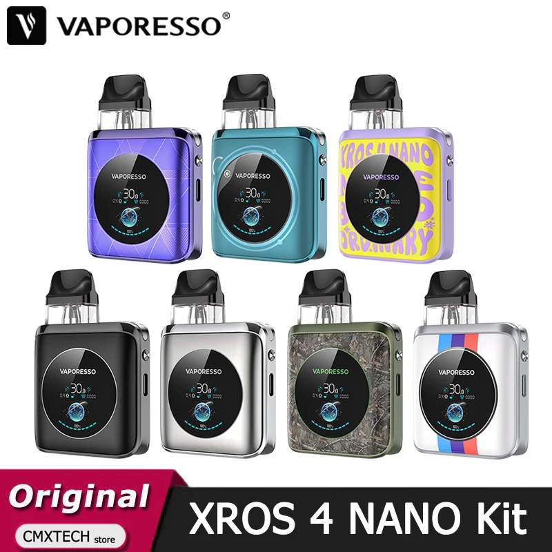 Vaporesso Xros 4ชุดนาโน30W VAPE พร้อมแบตเตอรี่1350mAh ตลับ xros 3มล. 0.4บุหรี่อิเล็กทรอนิกส์0.8ohm