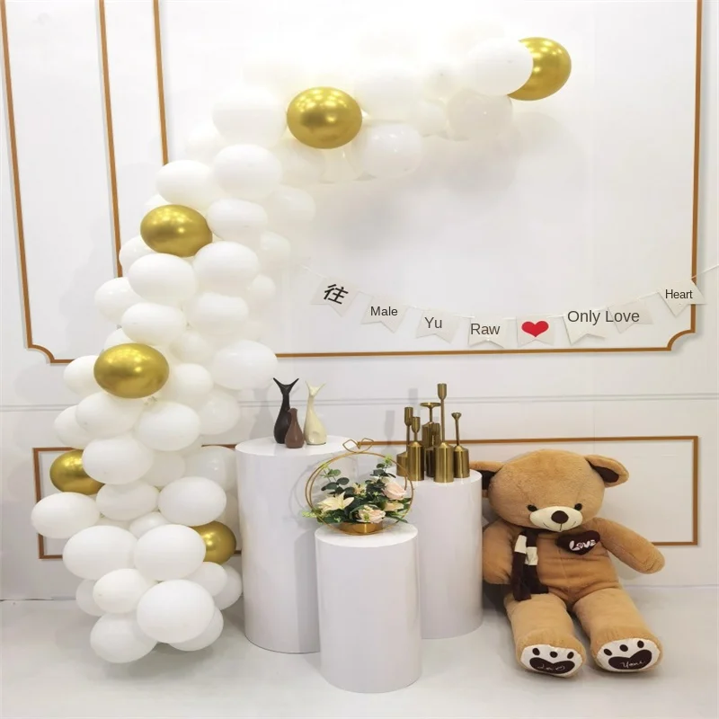 

5/10/12/18/36 inch round milky white tail love modeling birthday party romantic proposal confession decorative white balloon