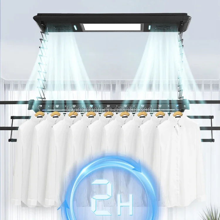 Voice Activated Automatic Lifting Clothes Drying Rod High Temperature Heater Clothes Drying Hanger Modaluminumt Clothes Dryer