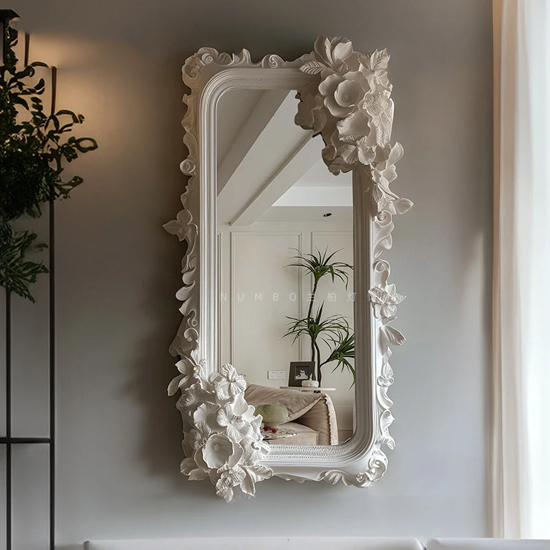 Wall Items Mirror Modern Girls Aesthetic Portable Nordic Irregular Long Mirror Funky Makeup Full Body Espelhos Home Products