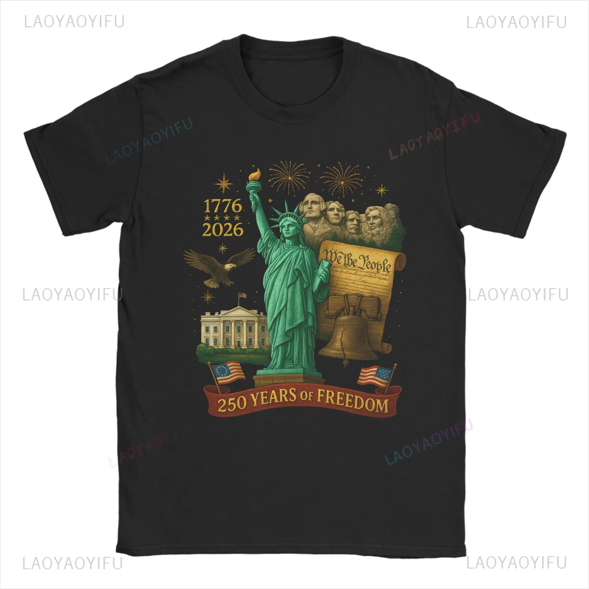 We The People 1776-2026 USA 250th Anniversary Unisex Vintage Graphic Tee Patriotic American Freedom Fashion
