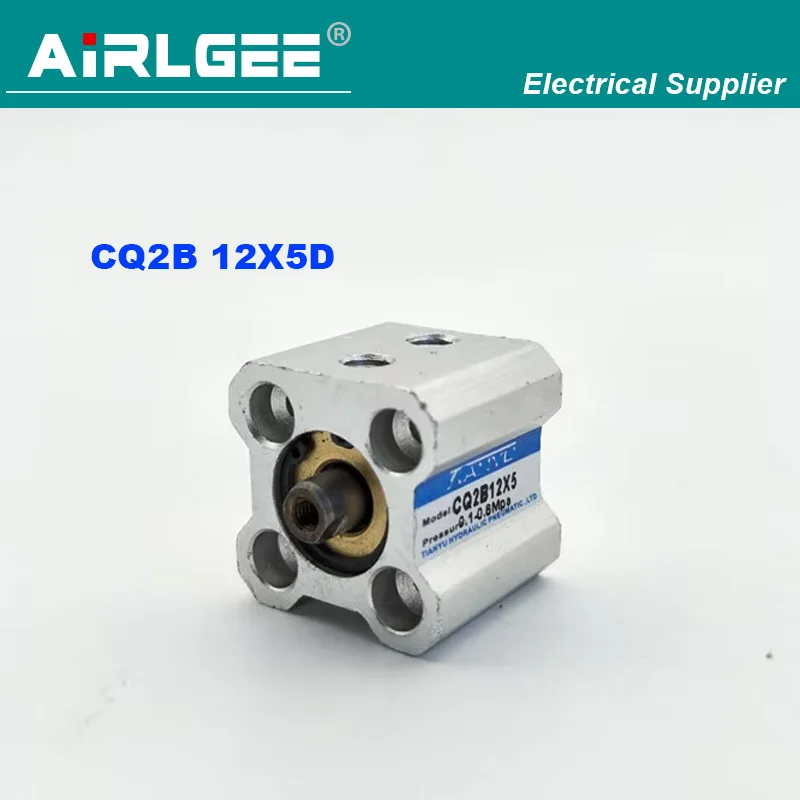 CQ2B12x5D Double Acting Mini Pneumatic Thin Air Cylinder Bore 12mm Stroke 5mm