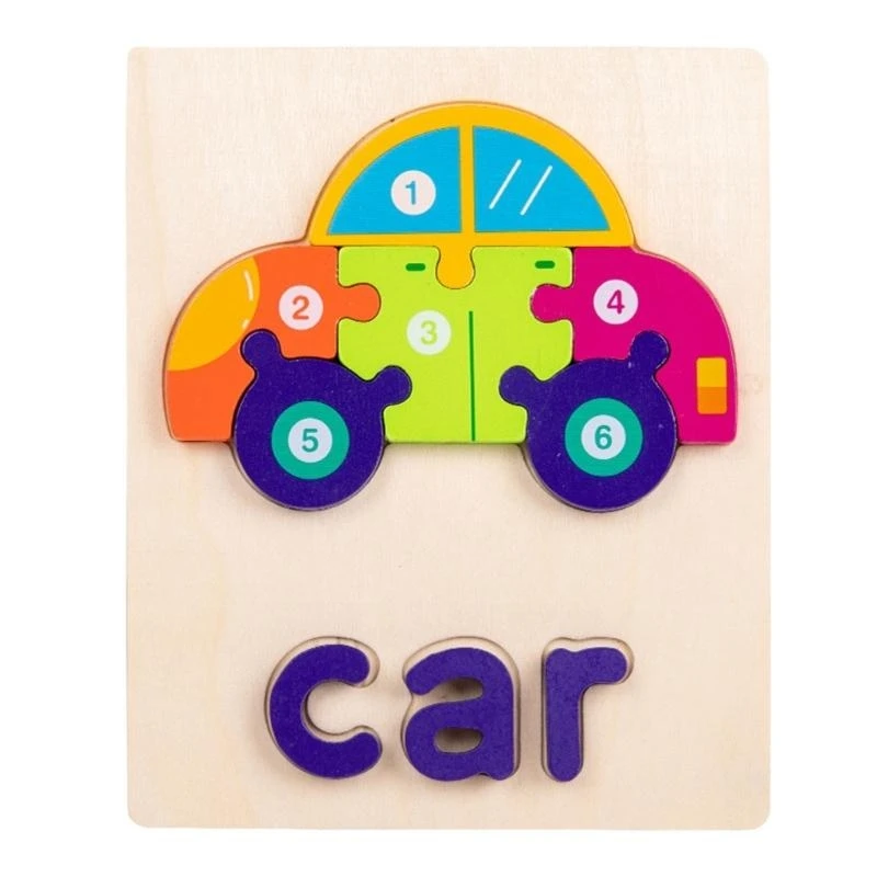 

Animal Wooden Puzzle Board Sensory Puzzle Preschool Early Learning Toy 15UB