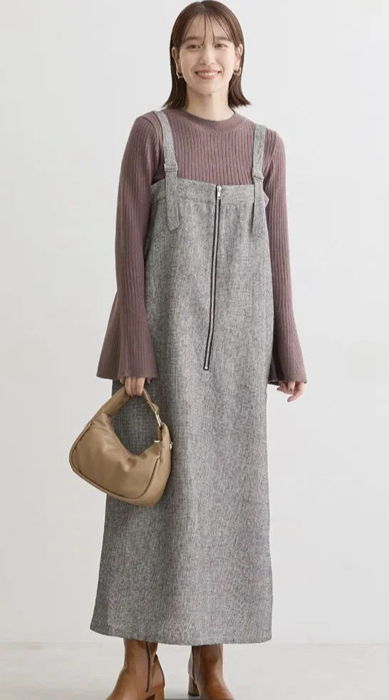 

Spring Autumn Women's Casual Loose Straight Skirt with Sa Ba Slit Versatile Tube Top Midi Dr Busin Commute Sle