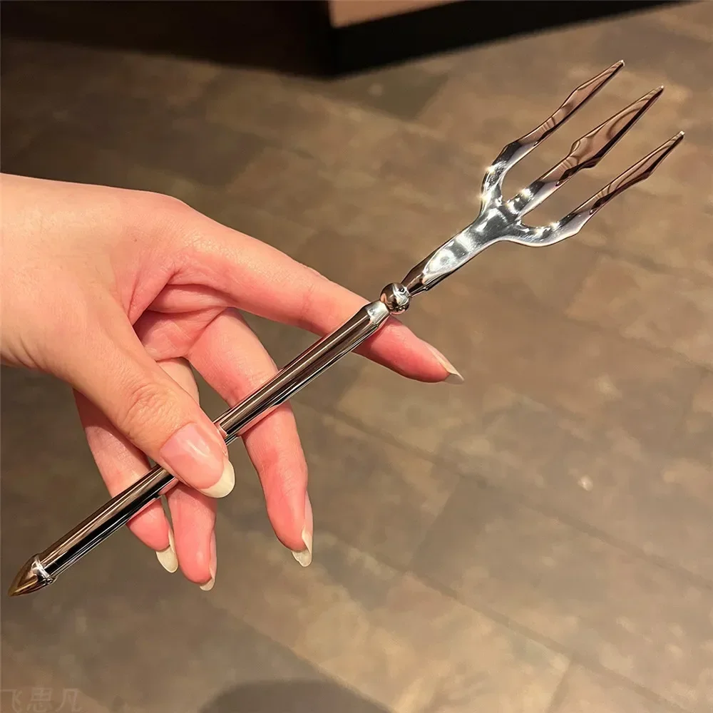 Sea God's Trident Stainless Steel Fork Food Picks Fruit Fork for Upscale Restaurant Man Woman Gift