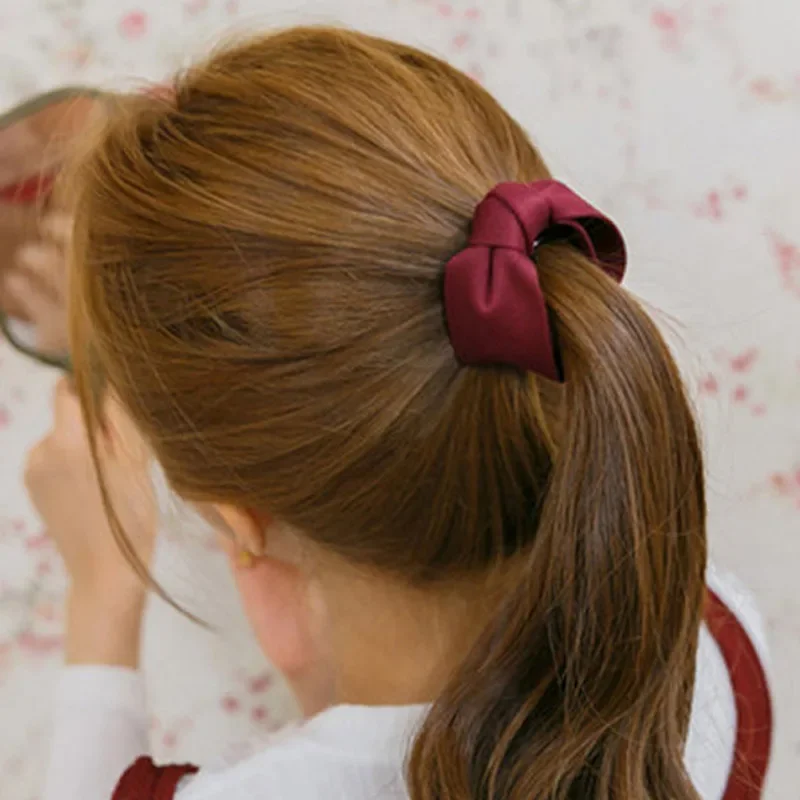 Lazo de tela Retro para mujer, hebilla de cola de caballo, pinzas para el pelo, pasadores, accesorios para el cabello, 1 unidad