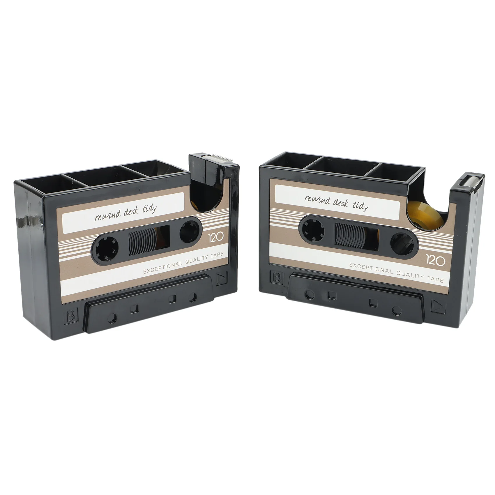 

2 Pieces Cassette Tape Dispenser Cassette Tape Pen Holder Tape Pencil Holder Retro Decor Cool Office Decor